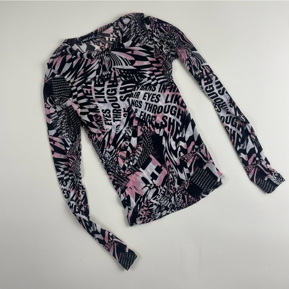 Y2K Wet Seal mesh long sleeve